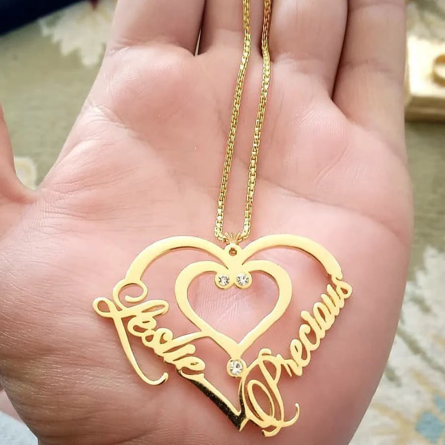 Double Name Heart Necklace