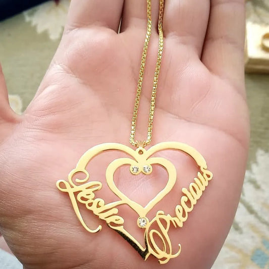 Double Name Heart Necklace
