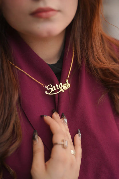 Flower Name Necklace
