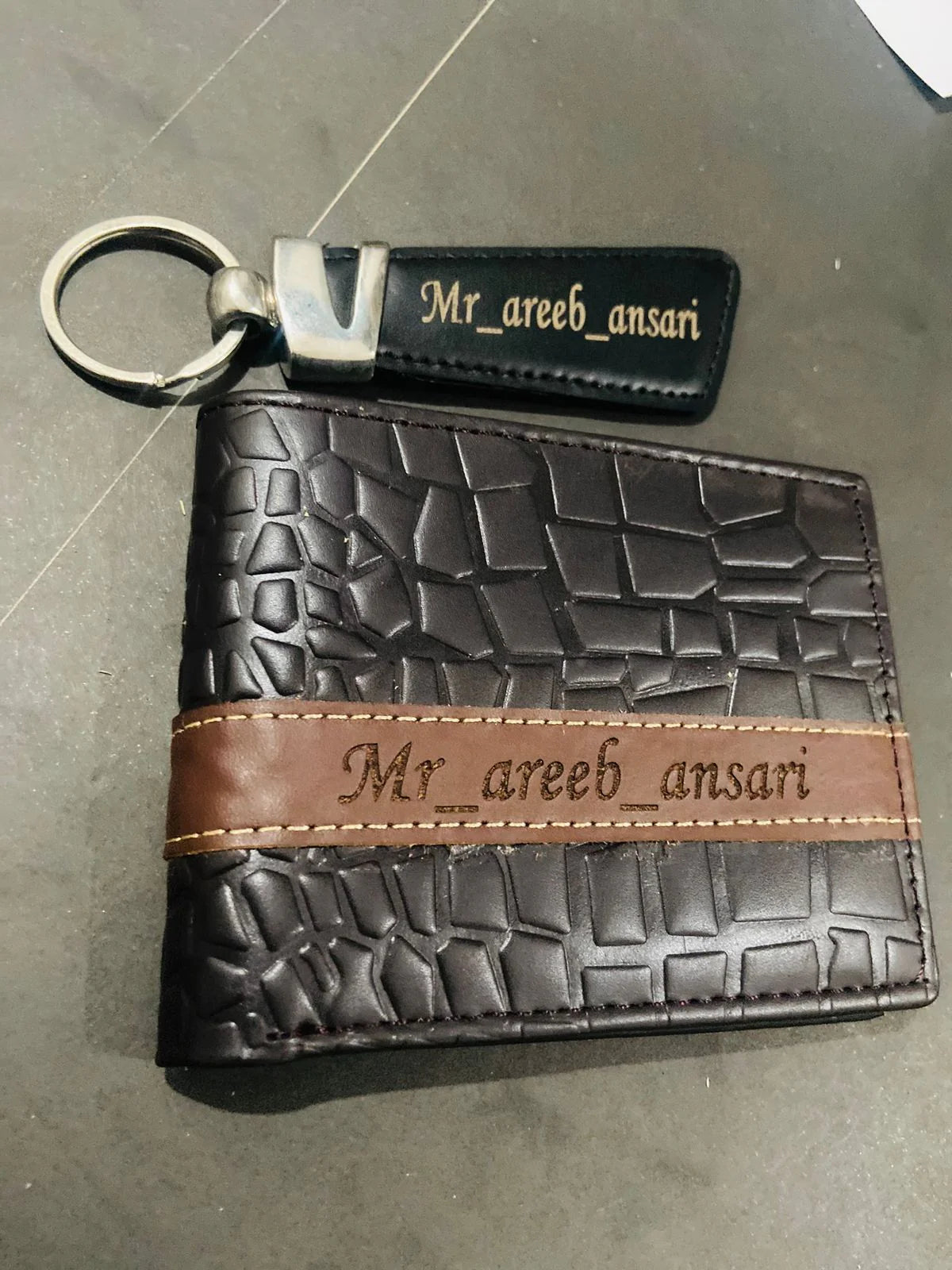 Wallet + Keychain with Your Name on it