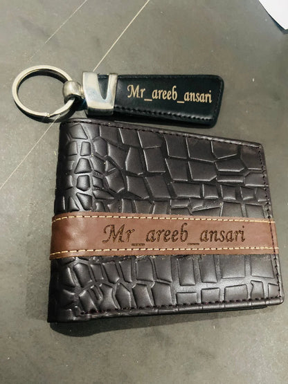Wallet + Keychain with Your Name on it