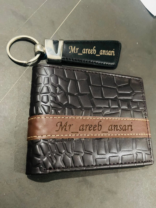 Wallet + Keychain with Your Name on it