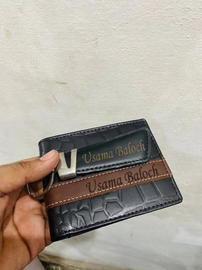 Wallet + Keychain with Your Name on it