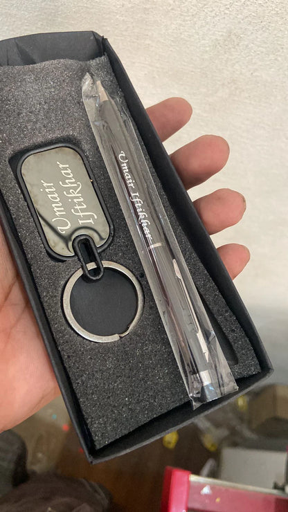 Imported Black Name Pen +Keychain