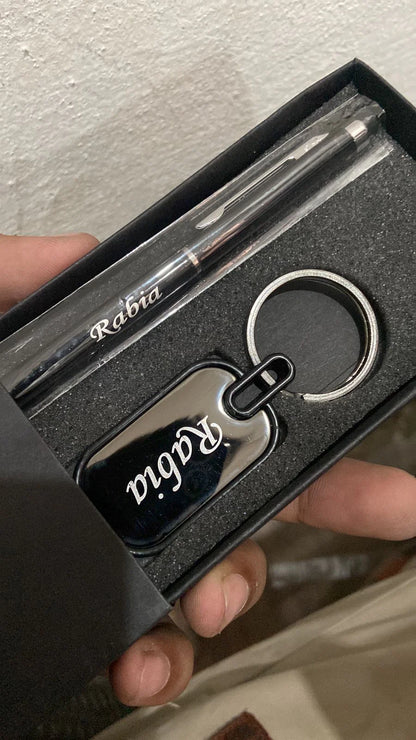 Imported Black Name Pen +Keychain