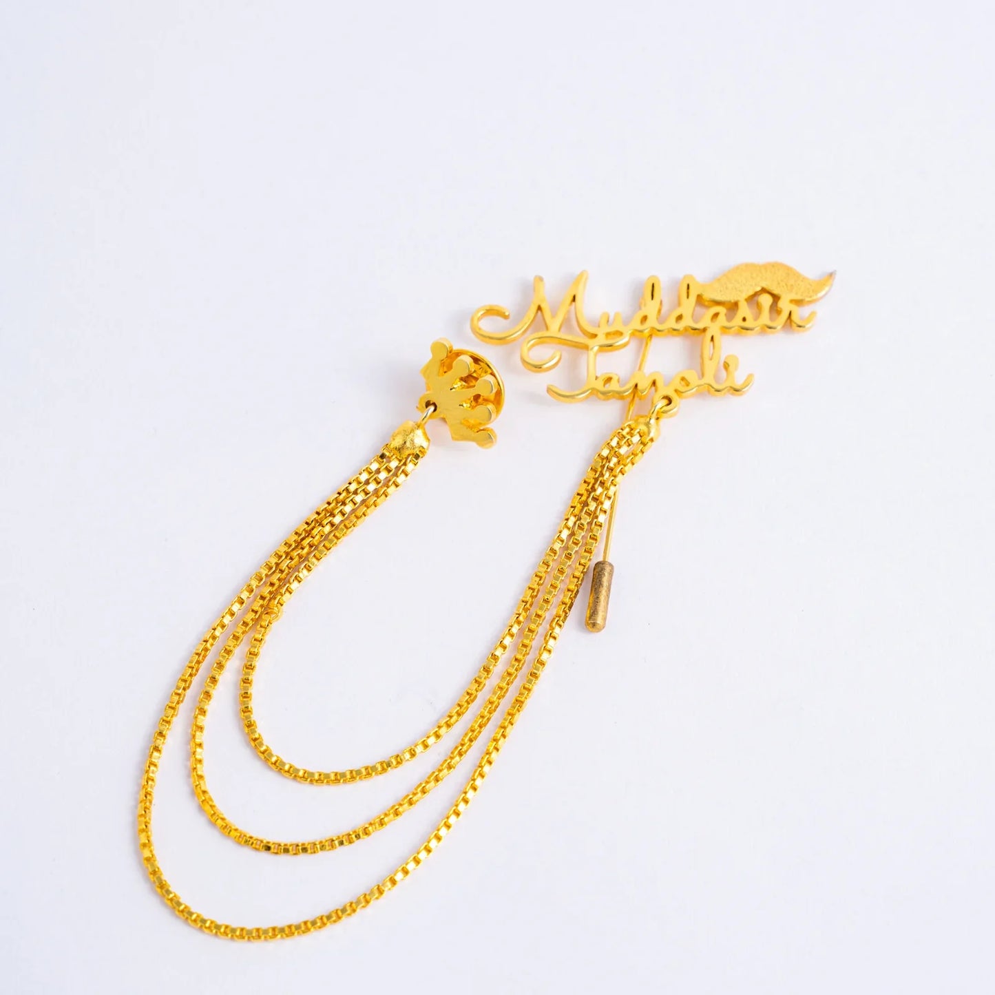 CUSTOMISE NAME MUSTACHE COAT PIN