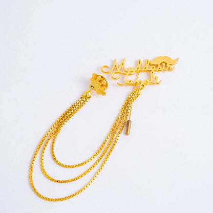 CUSTOMISE NAME MUSTACHE COAT PIN