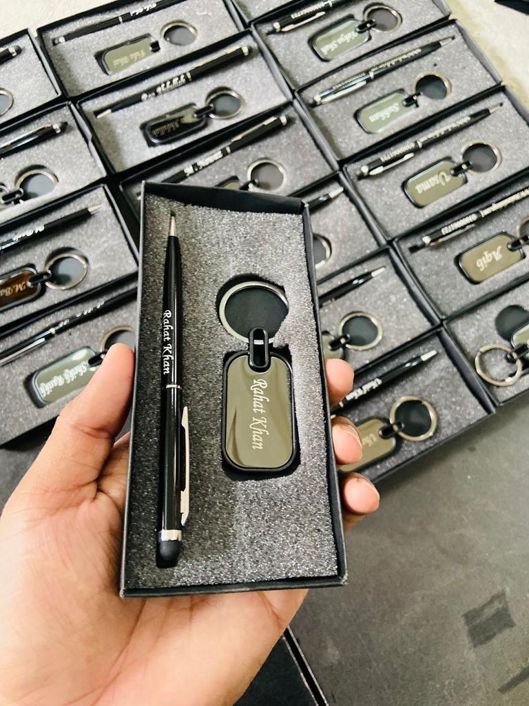 Imported Black Name Pen +Keychain