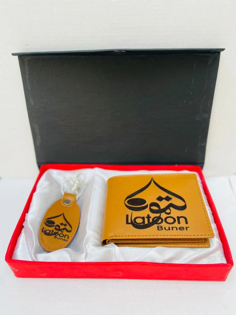 Wallet + Keychain with Your sketch and Name on it