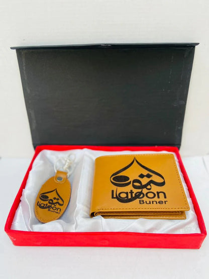 Wallet + Keychain with Your sketch and Name on it