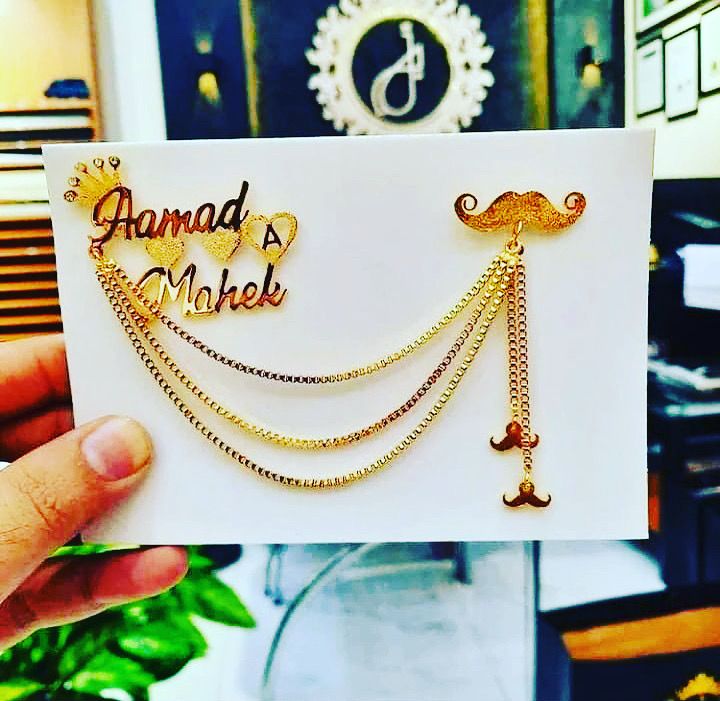 CUSTOMISE NAME MUSTACHE COAT PIN