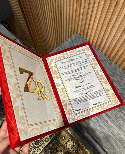 Customized Nikkah Frame Velvet Nikkah Book Thumb Board