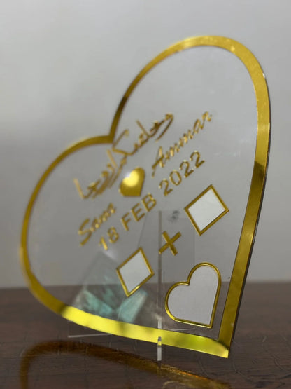 Nikkah Thumb Board – Customised Heart Shape