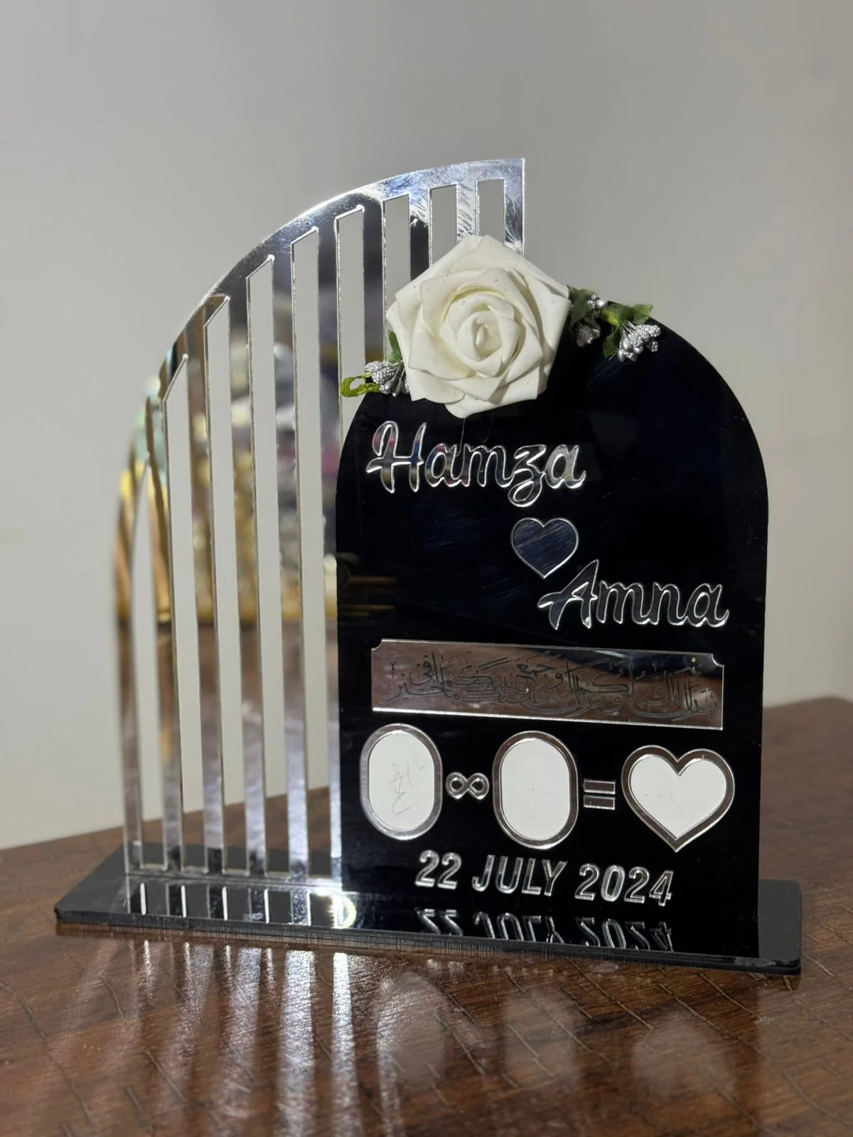 Nikah Thumb Board – Personalized for Wedding with Stand