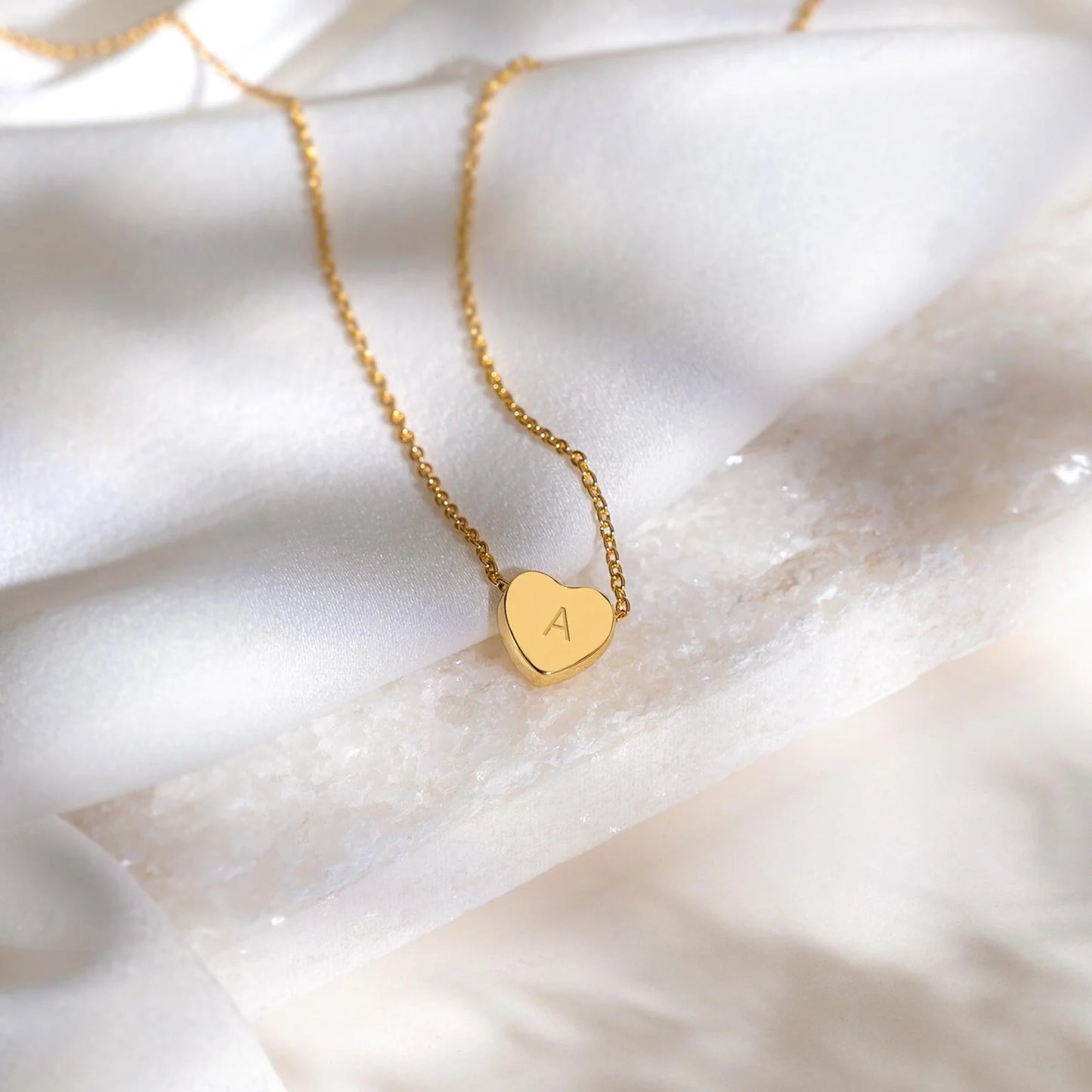 Initial Heart Locket Necklace