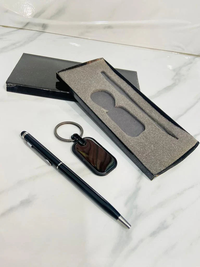 Imported Black Name Pen +Keychain